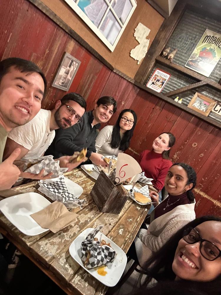 Group lunch to welcome new group members Virginia and Pablo